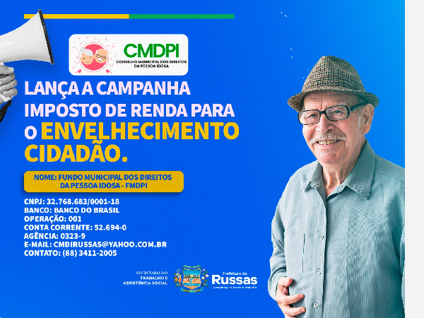 CMDPI lança a campanha "Imposto de Renda para o Envelhecimento Cidadão"
